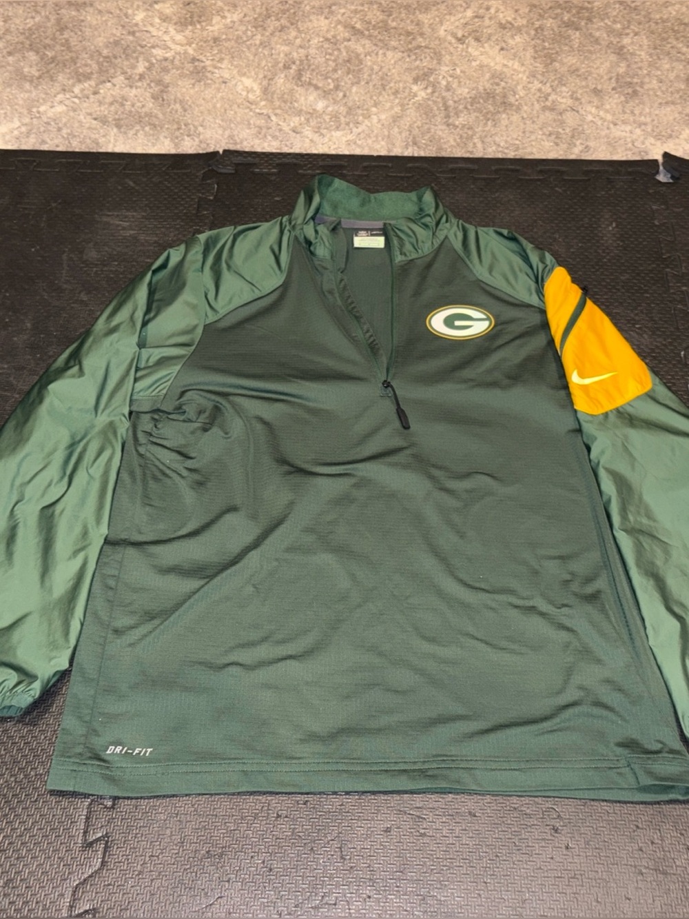 Nike Dri-FIT Pullover - Dark Green & Gold Accent